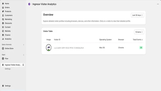 Ingressr Visitor Analytics App screenshot