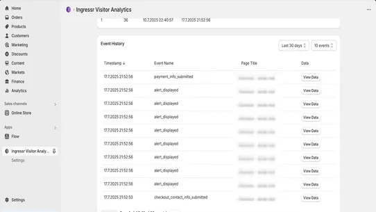 Ingressr Visitor Analytics App screenshot