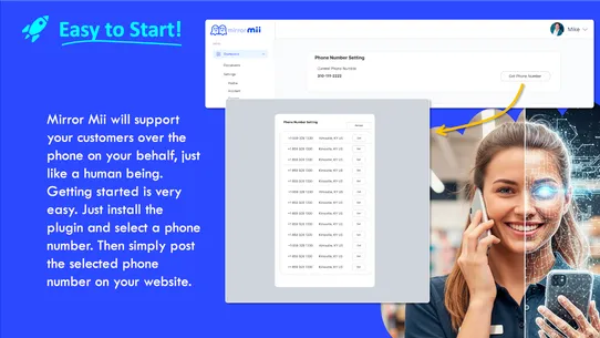 Mirror Mii‑24/7 Phone Support screenshot