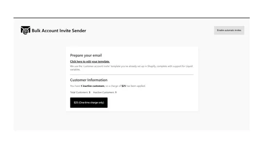 Invite bulk customers screenshot