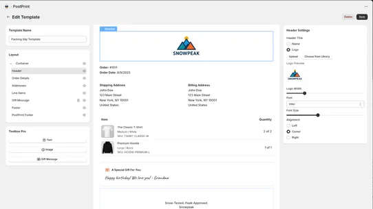 PostPrint Packing Slips screenshot