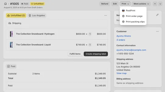 PostPrint Packing Slips screenshot