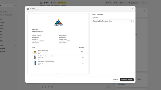 PostPrint Packing Slips screenshot