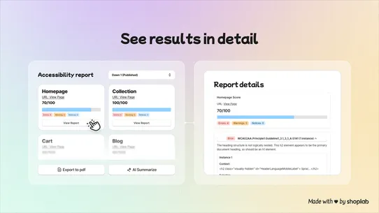 shoplab ‑ Accessibility Check screenshot