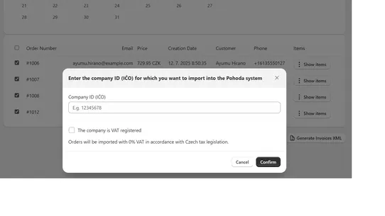 XML Exporter for Pohoda screenshot