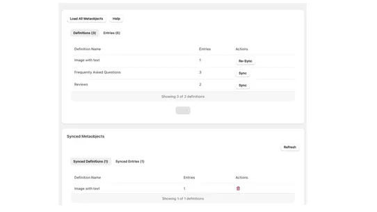 Multi‑store Metaobjects screenshot