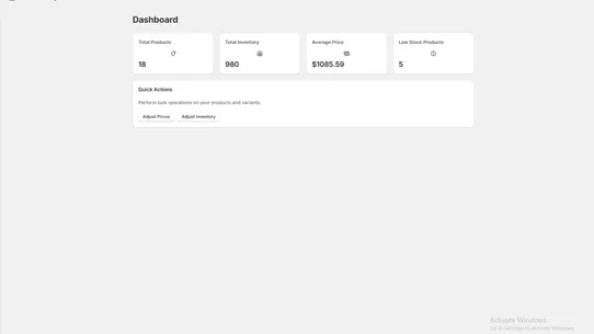 Products Adjustments(PA) screenshot