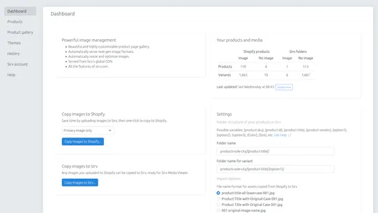 Sirv ‑ Product Image Manager screenshot