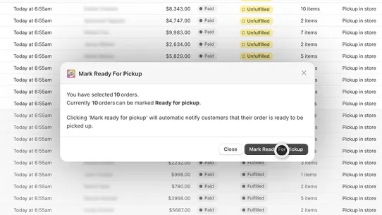 Gizmo: Bulk Pickup Manager screenshot