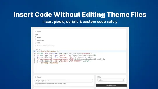 Codify ‑ Insert Code &amp; Pixels screenshot