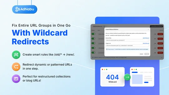 Nabu Fast 301 &amp; 404 Redirects screenshot
