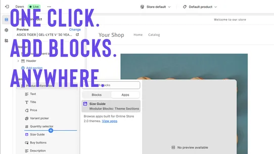 Modular Blocks: Theme Sections screenshot