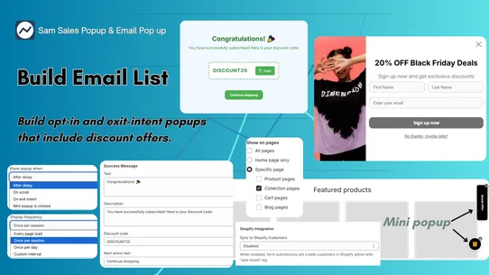 Sam Sales Popup &amp; Email Pop up screenshot