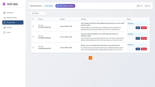 D2C Bot screenshot