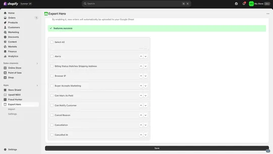 Export Hero screenshot