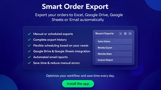 Smart Order Export screenshot