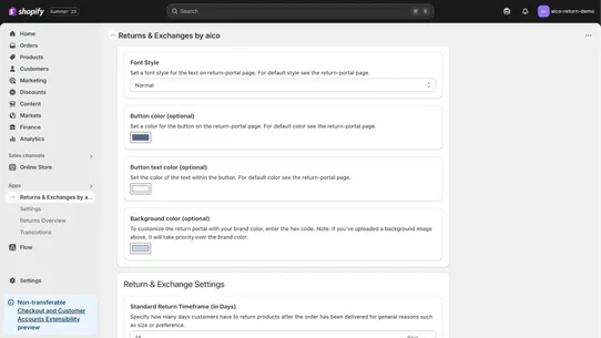 Returns &amp; Exchanges by aico screenshot