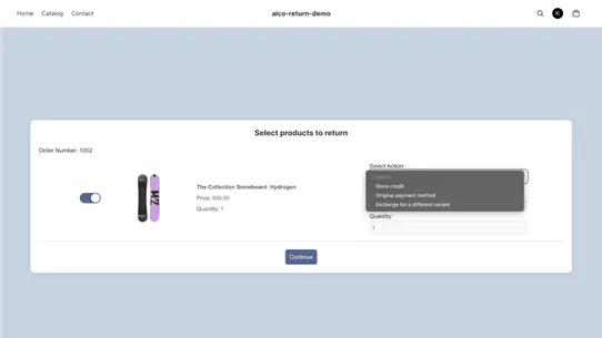 Returns &amp; Exchanges by aico screenshot
