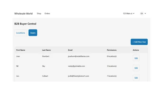 B2B Portal screenshot