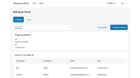 B2B Portal screenshot