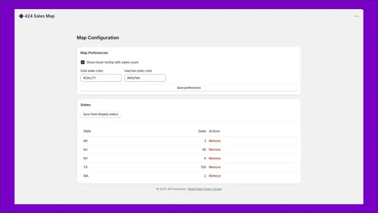 424 Sales Map screenshot