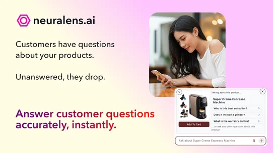 Neuralens AI Sales Chatbot screenshot