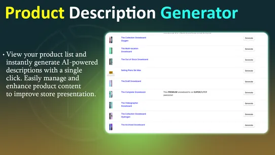 WBL ‑ AI Product Desc Gemini screenshot