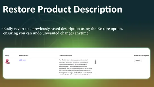 WBL ‑ AI Product Desc Gemini screenshot