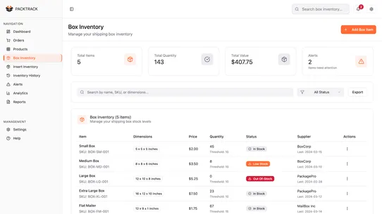 PACKTRACK ‑ Packaging insights screenshot