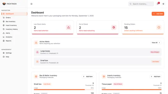 PACKTRACK ‑ Packaging insights screenshot