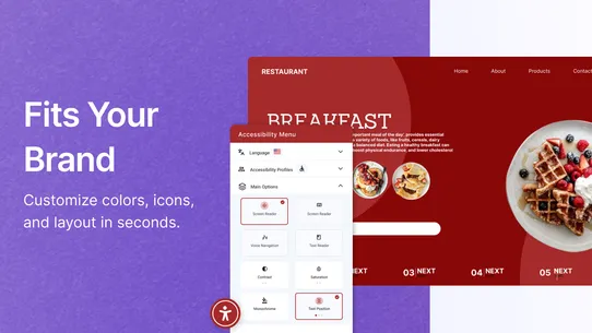 Tabnav Accessibility Widget screenshot