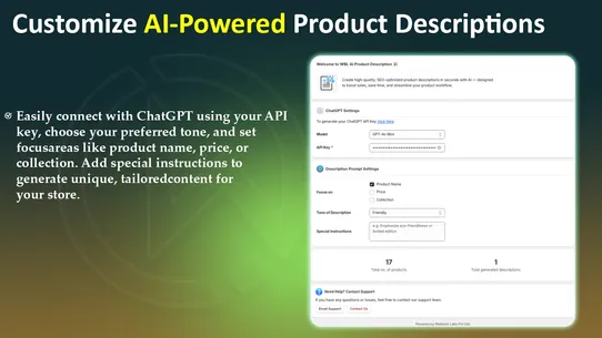 WBL‑ AI Product Desc ChatGPT screenshot
