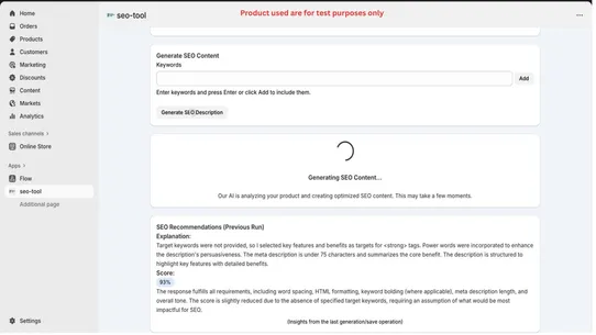 Descriptor screenshot