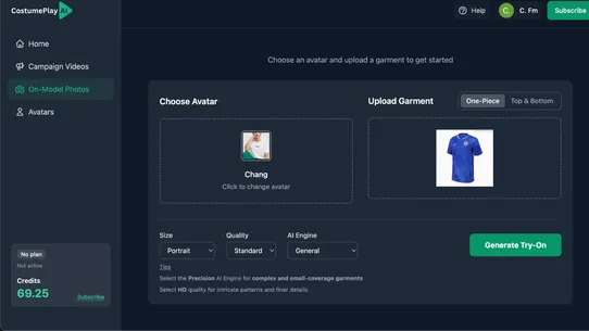 CostumePlay AI Videos &amp; Try‑On screenshot