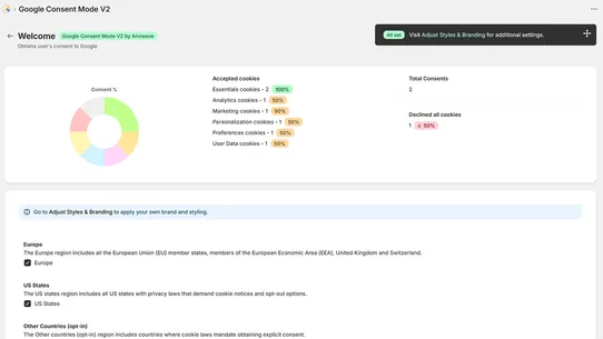 Google Consent Mode V2 screenshot