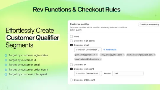Rev Functions &amp; Checkout Rules screenshot