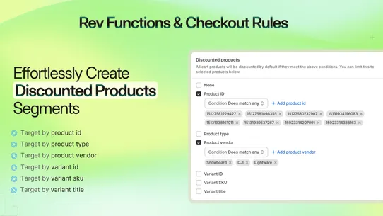 Rev Functions &amp; Checkout Rules screenshot