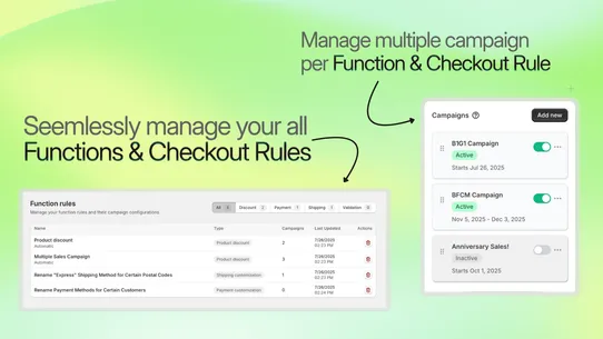 Rev Functions &amp; Checkout Rules screenshot