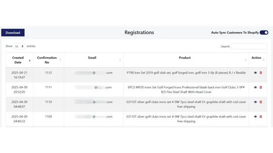 Product Registration Supreme screenshot