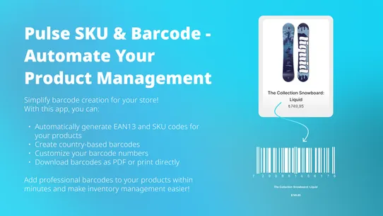 Pulse EAN13 SKU &amp; Barcode screenshot