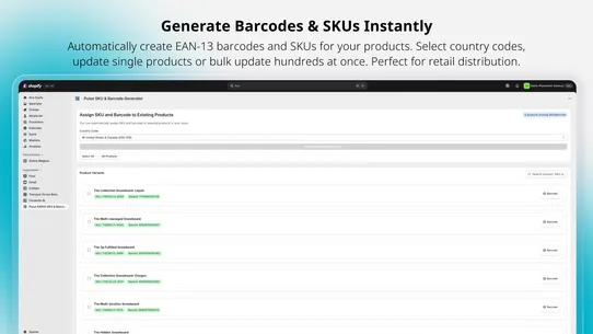 Pulse EAN13 SKU &amp; Barcode screenshot