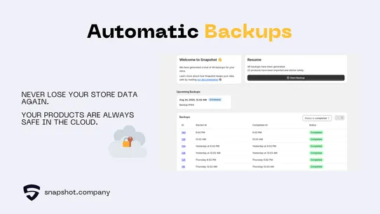 Snapshot ‑ Automatic Backups screenshot