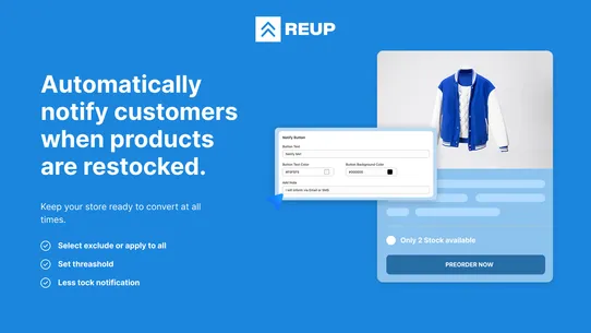 Reup ‑ Back in Stock, Preorder screenshot