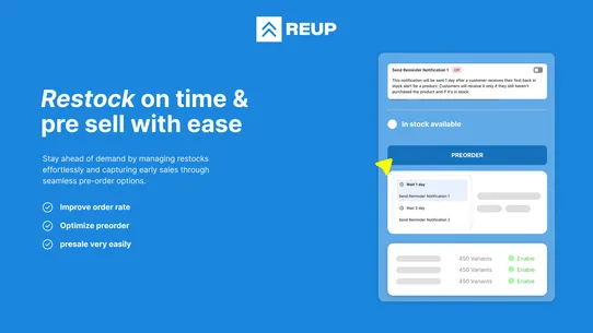 Reup ‑ Back in Stock, Preorder screenshot