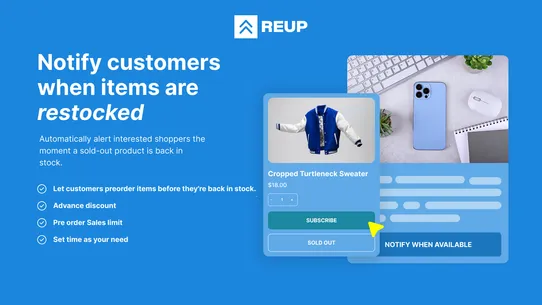 Reup ‑ Back in Stock, Preorder screenshot