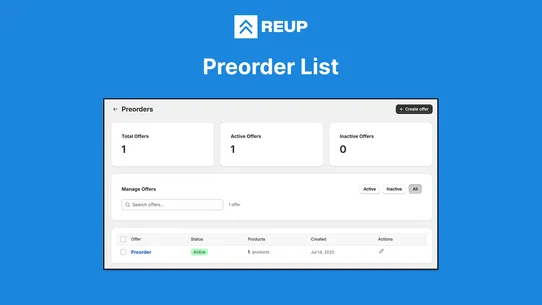 Reup ‑ Back in Stock, Preorder screenshot