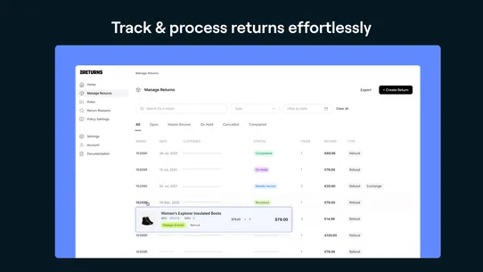 8returns ‑ Returns portal screenshot