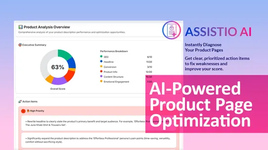 ASSISTIO AI ‑ SEO Product screenshot