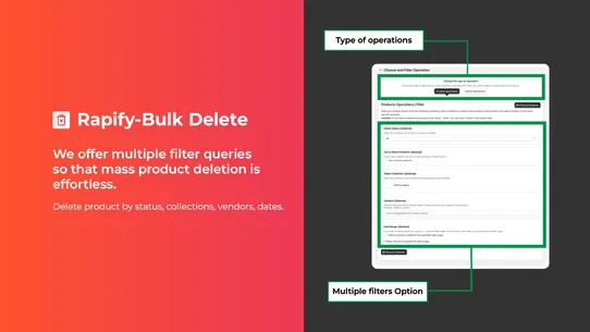 Rapify Product Delete &amp; Backup screenshot
