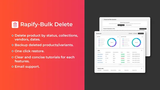 Rapify Product Delete &amp; Backup screenshot
